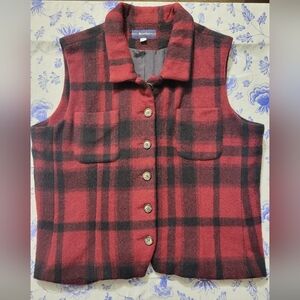 Vintage Breeches Buffalo Plaid Wool Vest Size 14